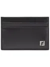 Fendi Squared Ff Logo Compact Card Holder In Brown