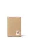 Fendi Square Card Holder Contrast Panel In Brown