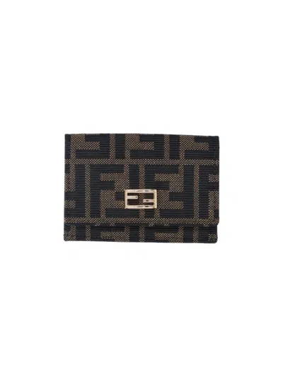 Fendi Card Holder "tube" In Brown