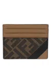 Fendi Card Holder With Logo In Brown