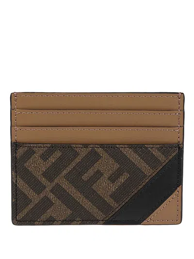 Fendi Card Holder With Logo In Brown