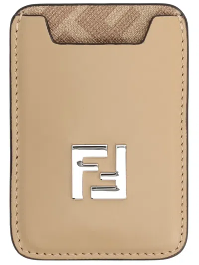 Fendi Card Holder With Logo In Nude