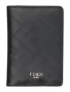 Fendi Shadow" Card Holder In Nero Red