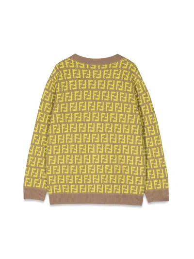 Fendi Cardigan In Yellow