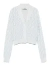 Fendi Powder Blue Cardigan With Ff Pattern Women In Azul