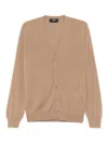 Fendi Ff-embossed Cardigan In Light Brown