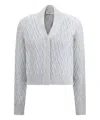 Fendi Powder Blue Cardigan With Ff Pattern Women In Lightblue