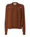 Fendi Cardigan Rust Ff Cashmere And Wool Cardigan In Brown