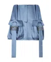 Fendi Cargo Pockets Satin Mini Skirt In Blue
