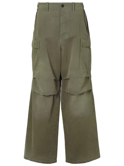 Fendi Cargo Trousers With Adjustable Waist Side Straps In Green