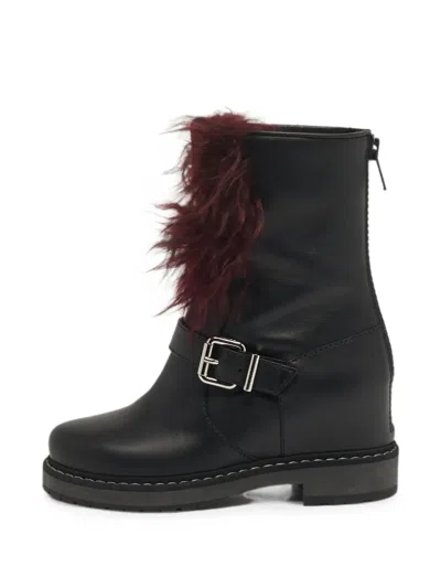 Pre-owned Fendi Caroline Boots In Black