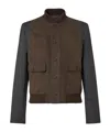 Fendi Cashmere And Brown Suede Bomber In Brown