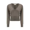 Fendi Cashmere And Silk Long-sleeve Sweater In Gray