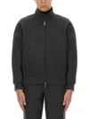 Fendi Felted Bomber Jacket In Black