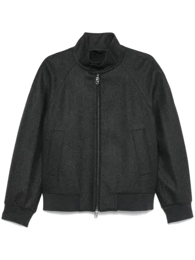 Fendi Cashmere Blouson Jacket In Grey