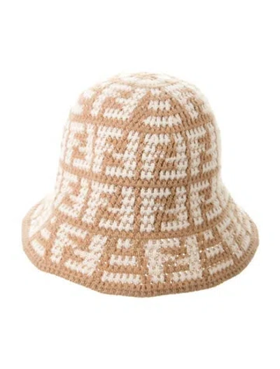 Pre-owned Fendi Cashmere Bucket Hat In Neutrals