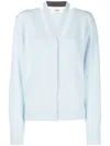 Fendi Asymmetric Wool And Silk Cardigan In Blue