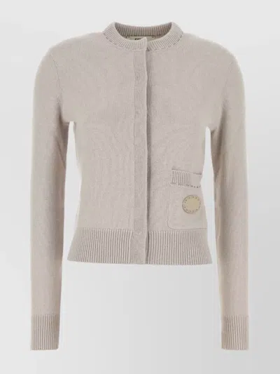 FENDI CASHMERE CARDIGAN WITH RIBBED CUFFS AND FRONT POCKET