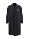 Fendi Single-breasted Cashmere Coat In Peltro