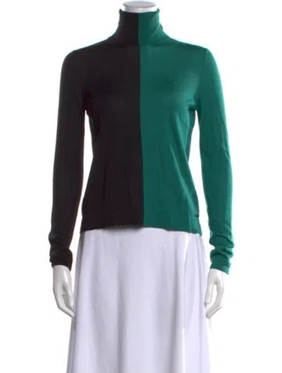 Pre-owned Fendi Cashmere Colorblock Pattern Sweater In Green