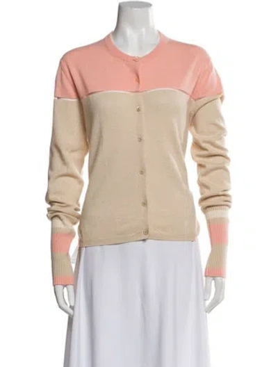 Pre-owned Fendi Cashmere Colorblock Pattern Sweater In Neutral