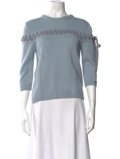 Pre-owned Fendi Cashmere Crew Neck Sweater In Blue