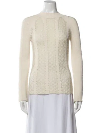 Pre-owned Fendi Cashmere Crew Neck Sweater In Neutral