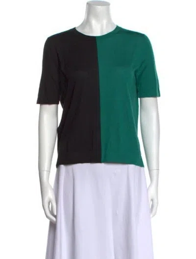 Pre-owned Fendi Cashmere Crew Neck T-shirt In Green