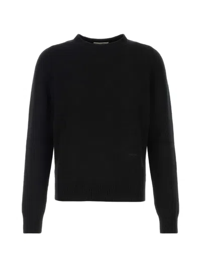 Fendi Logo Embroidered Knitted Jumper In Blue