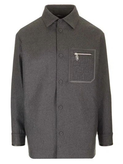 Fendi Cashmere Go To Jacket In Grey