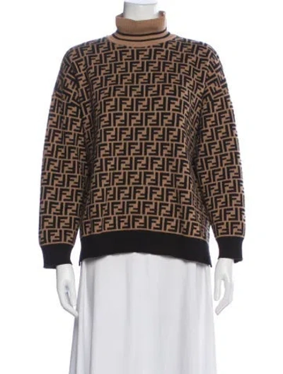 Pre-owned Fendi Cashmere Graphic Print Sweater In Multi