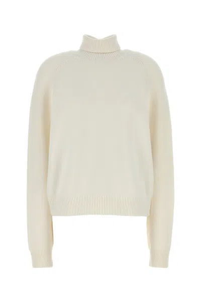 Fendi Maglione In Misto Cashmere Bianco Donna In White