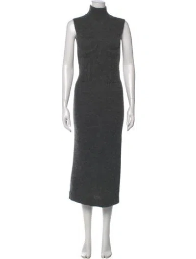 Pre-owned Fendi Cashmere Long Dress In Grey