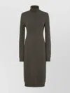 Fendi Cashmere High-neck Midi Dress In Grey