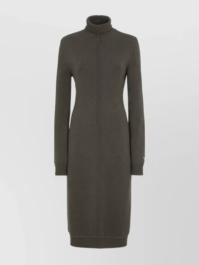 FENDI CASHMERE MIDI DRESS HIGH NECK