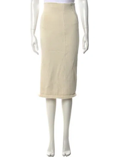 Pre-owned Fendi Cashmere Midi Length Skirt In Neutrals