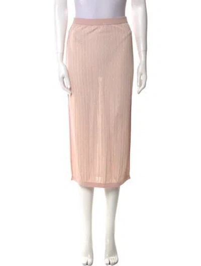 Pre-owned Fendi Cashmere Midi Length Skirt In Pink