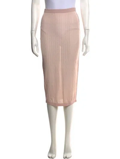 Pre-owned Fendi Cashmere Midi Length Skirt W/ Tags In Pink
