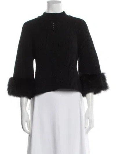 Pre-owned Fendi Cashmere Mock Neck Sweater In Black