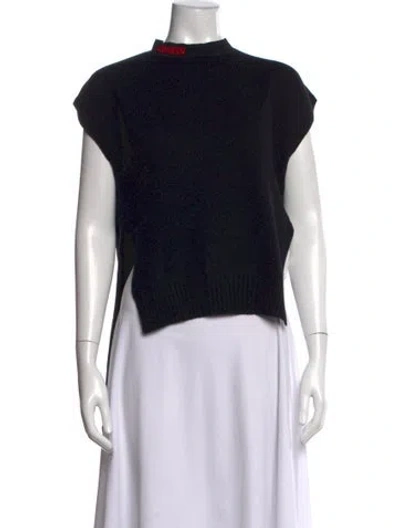 Pre-owned Fendi Cashmere Mock Neck Sweater In Black