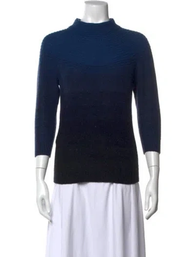 Pre-owned Fendi Cashmere Mock Neck Sweater In Blue