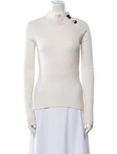 Pre-owned Fendi Cashmere Mock Neck Sweater In Neutrals