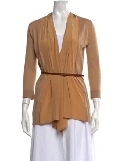 Pre-owned Fendi Cashmere Open Front Sweater In Brown