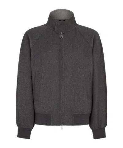 Fendi Zip-up Jacket In Gray