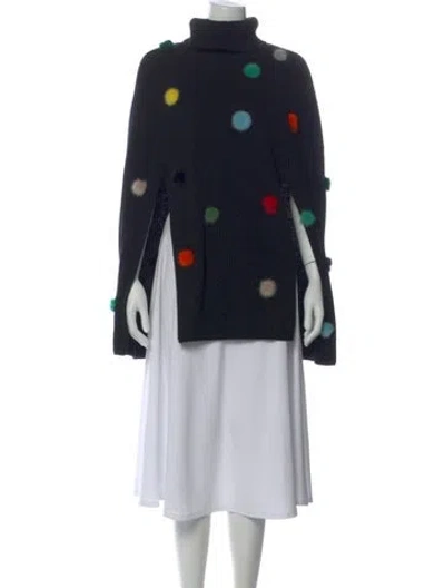 Pre-owned Fendi Cashmere Polka Dot Print Sweater In Black