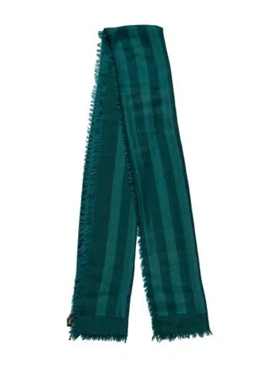Pre-owned Fendi Cashmere Printed Scarf In Green