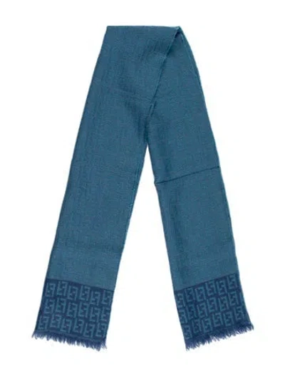 Pre-owned Fendi Cashmere Scarf In Blue