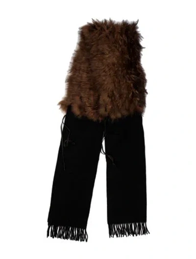 Pre-owned Fendi Cashmere Shawl In Black