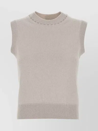 Fendi Cashmere Sleeveless Ribbed Vest
