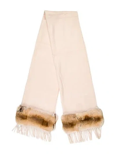 Pre-owned Fendi Cashmere Striped Scarf In Pink